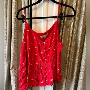 Loft strappy cami in cherry covered print